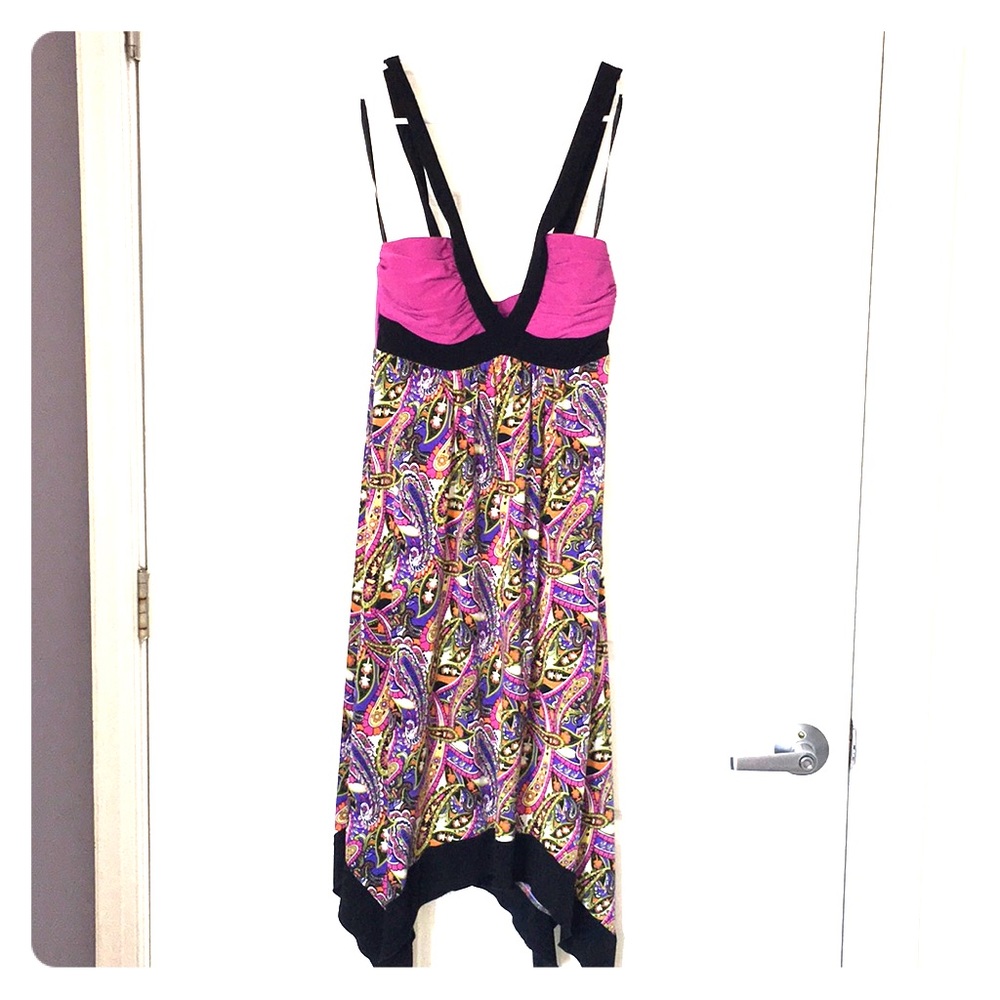 Midi/high low paisley halter dress